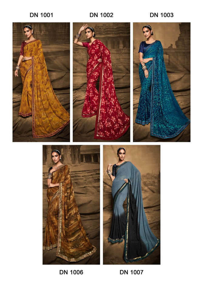 Stavav Eliza Fancy Festive Wear Wholesale Georgette Sarees 